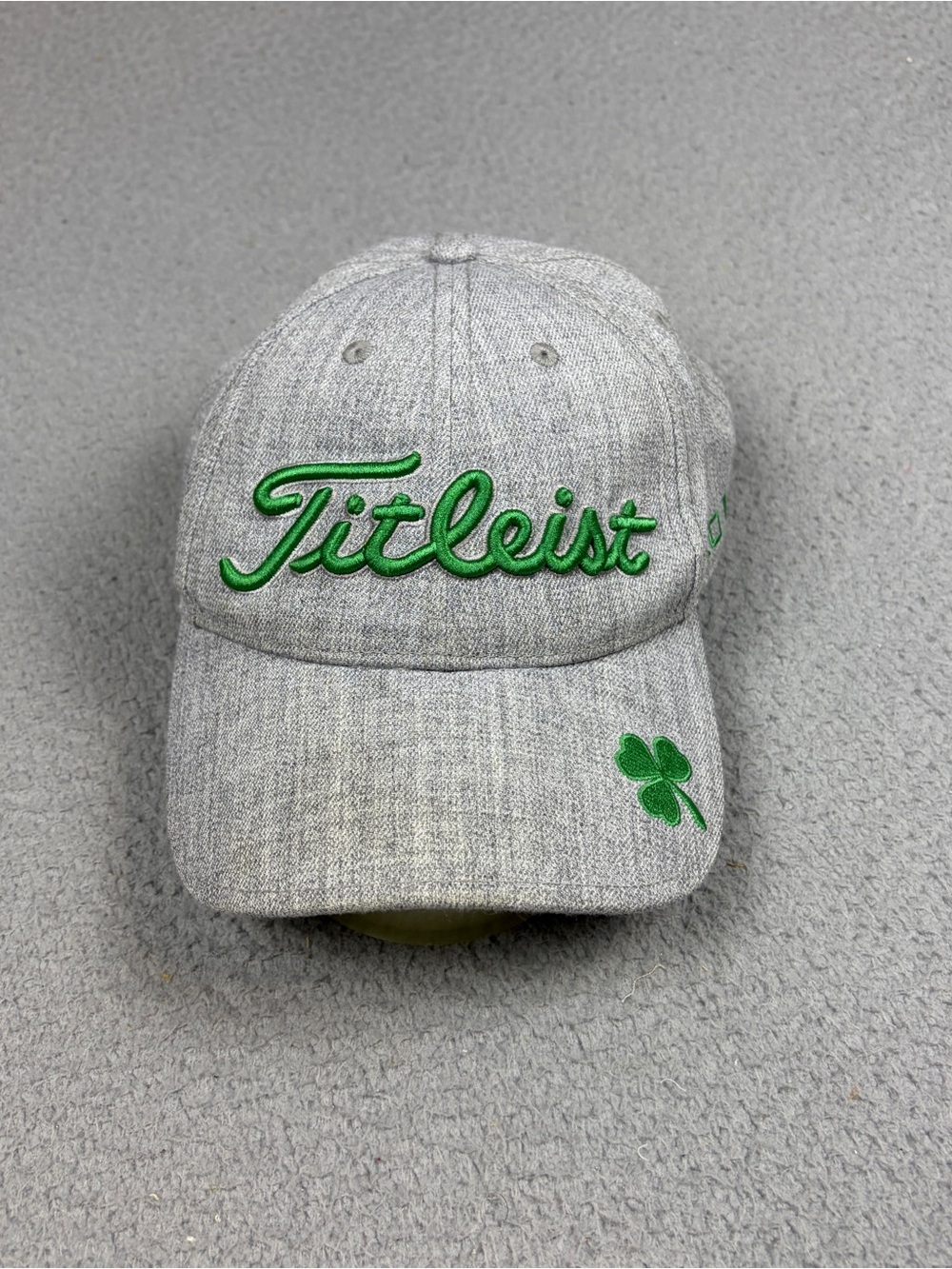 Titleist FootJoy Shamrock Gray Adjustable Hat Cap Acrylic Wool Ireland Clover